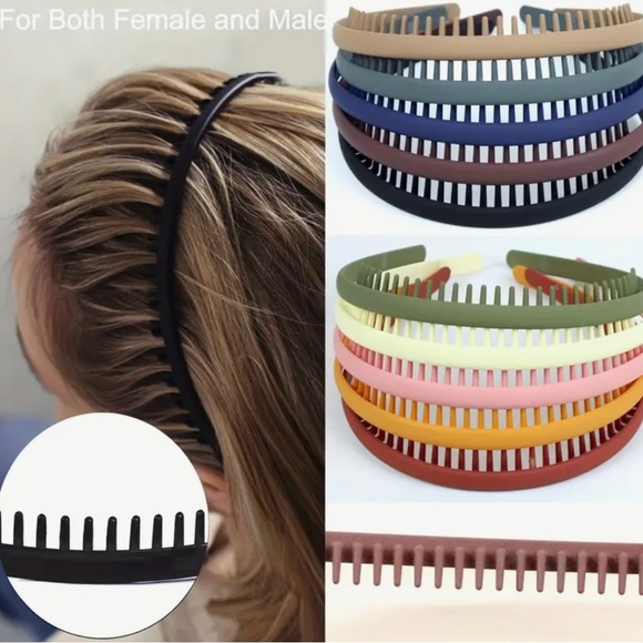 🔴 5 for $10 ONE Blue Headband with Teeth - Picture 4 of 7